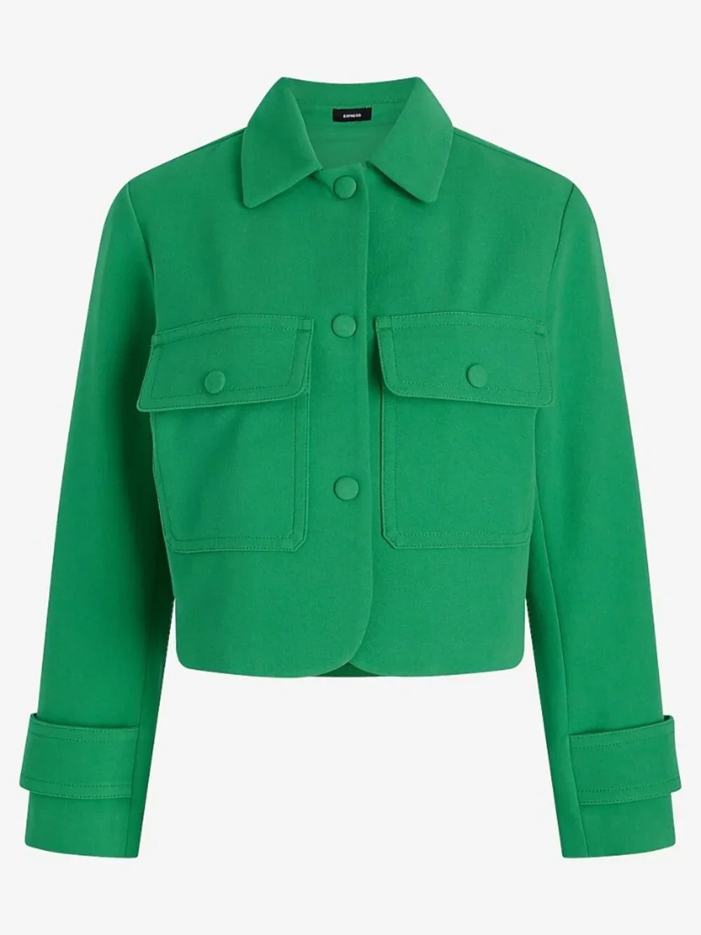 NWT Express Vibrant Green Cropped Utility Jacket - L